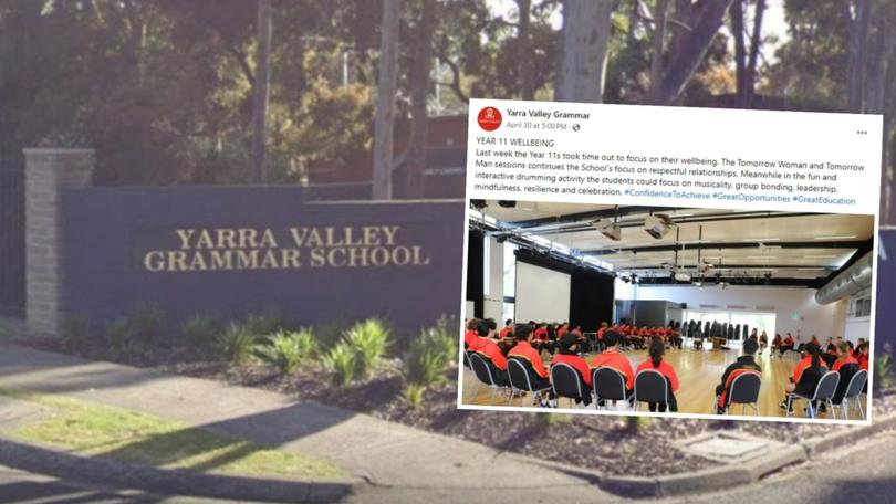 The Yarra Valley Grammar students behind a ranking scandal took part in a 'respectful relationships' workshop a week before the offensive list was exposed.