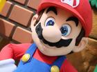 Mario poses at the “SUPER NINTENDO WORLD” welcome celebration at Universal Studios Hollywood on February 16, 2023 in Universal City, California.