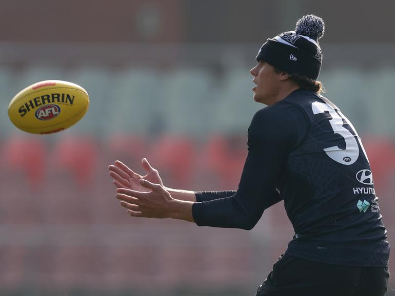 Charlie Curnow is under pressure to perform against Melbourne on Thursday.