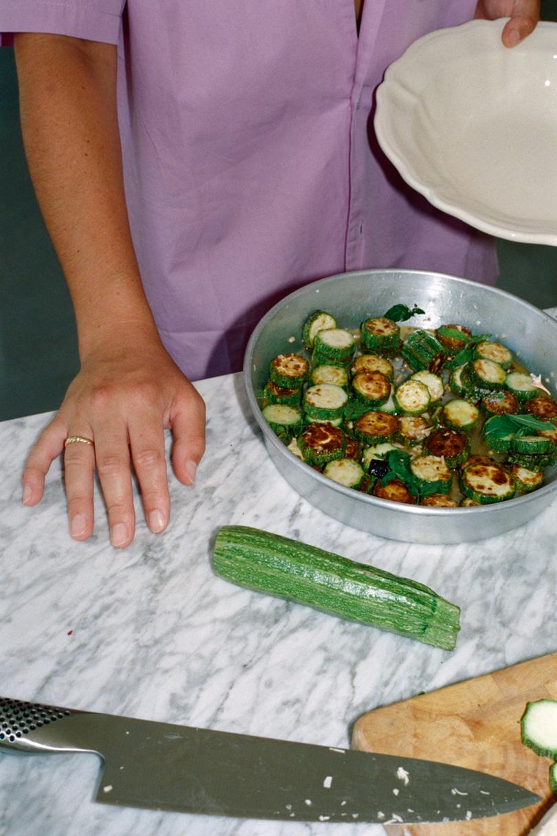 Roman-Jewish-style fried zucchini with mint recipe from Ellie’s Table by Ellie Bouhadana, published by Hardie Grant Books.
