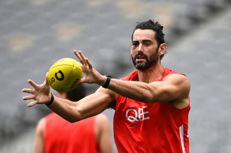 Brodie Grundy at training on Thursday.