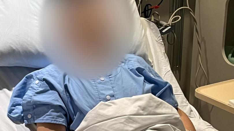 Victim of the Willetton stabbing attack, pictured at Royal Perth Hospital.