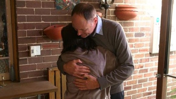 Liya Barko reunited with Wayne Tolver Banks after he saved her life during the Westfield Bondi Junction Stabbings.