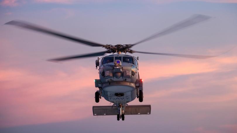 A navy MH-60R helicopter operating in the Yellow Sea had flares dropped in front of it and above it by a Chinese fighter jet.