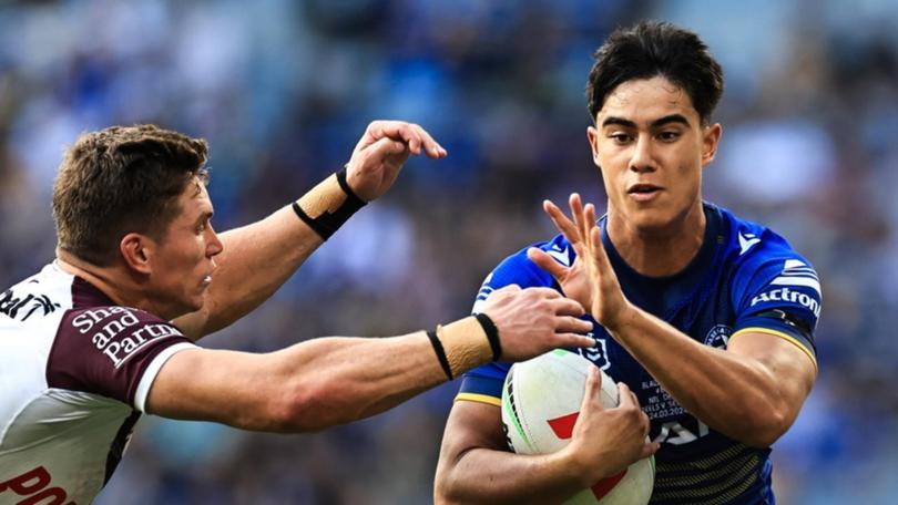 Parramatta rookie Blaize Talagi has hit the open market for 2025. (Mark Evans/AAP PHOTOS)