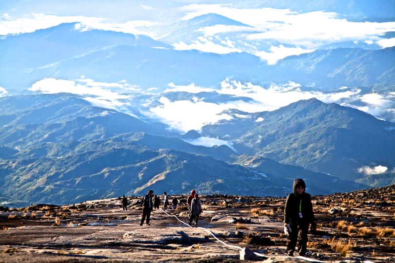 Climbing the mountain.