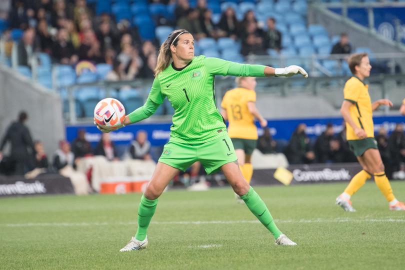 Lydia Williams of the Australian Women's Soccer team in action during Game 2 of the Women's International Friendly soccer match between Australia and Canada at Allianz Stadium. Finals score: Canada 2:1 Australia. (Photo by Luis Veniegra / SOPA Images/Sipa USA)
