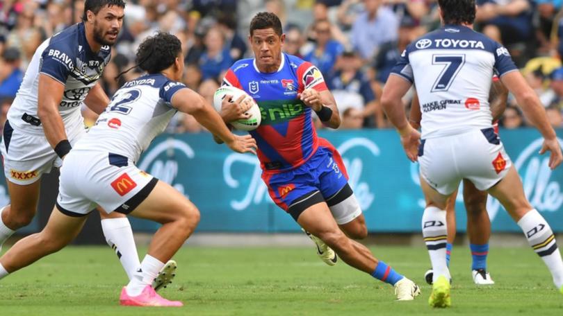 In-form veteran Dane Gagai (centre) has signed a two-year extension with the Knights. (Scott Radford-Chisholm/AAP PHOTOS)