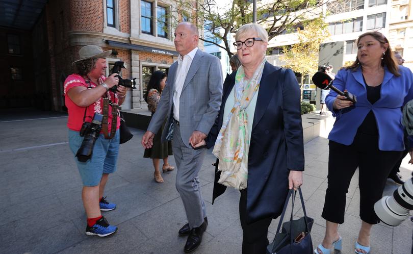 Linda Reynolds arrives at the David Malcolm Justice Centre.