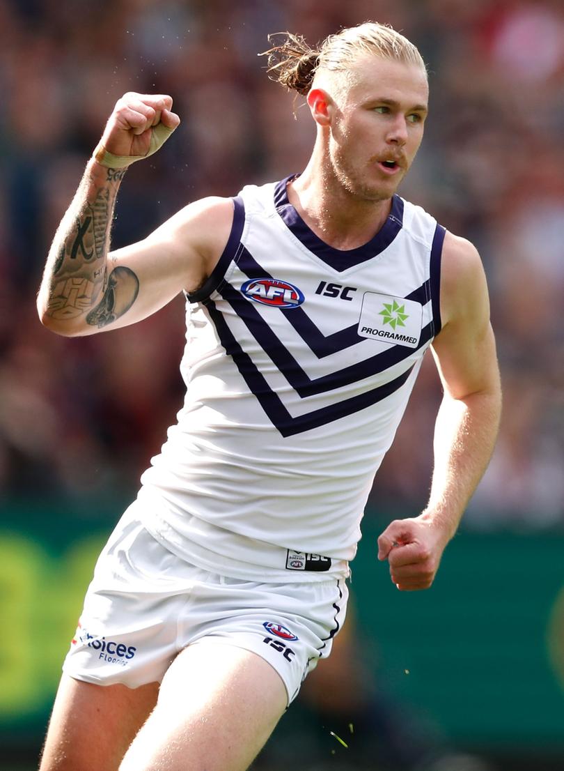 Cam McCarthy playing for the Dockers in 2017.