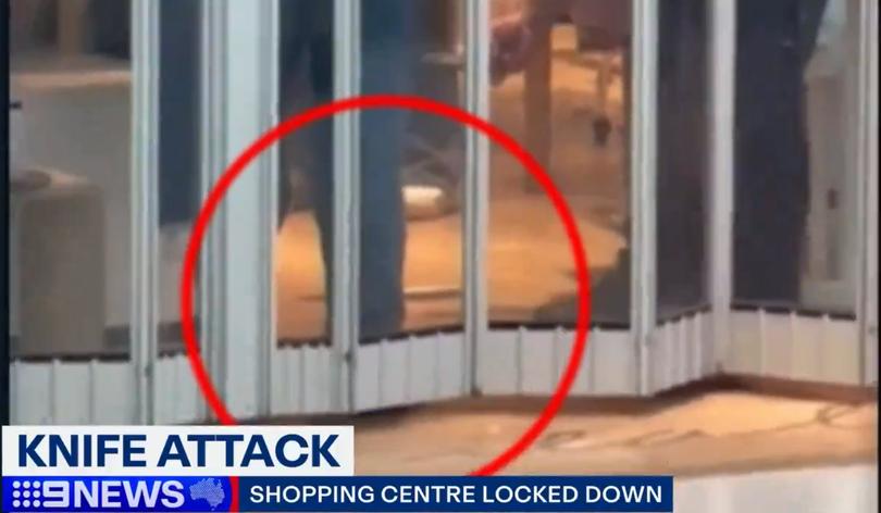 Police incident Westfield Carousel shopping centre, footage shows the knife in question 9NEWS
