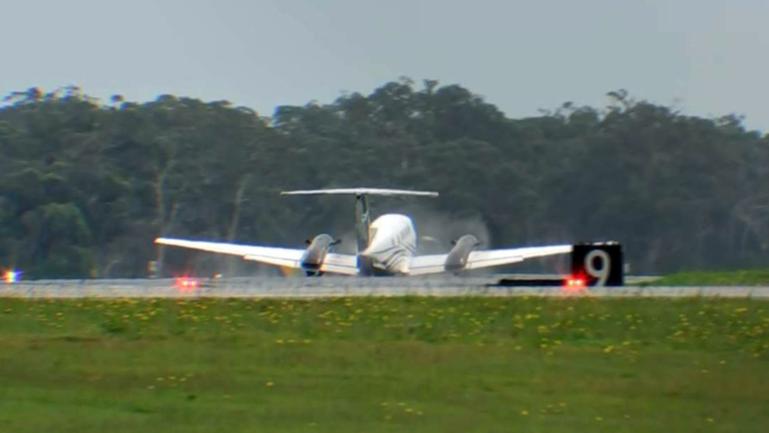A small passenger plane has landed safely at Newcastle Airport after a mid-air emergency.  