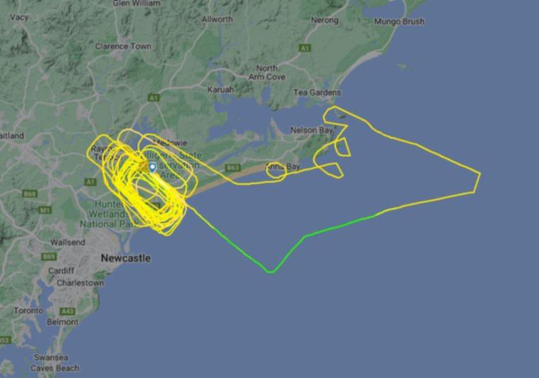 A plane is circling Newcastle airport after it's landing gear failed.