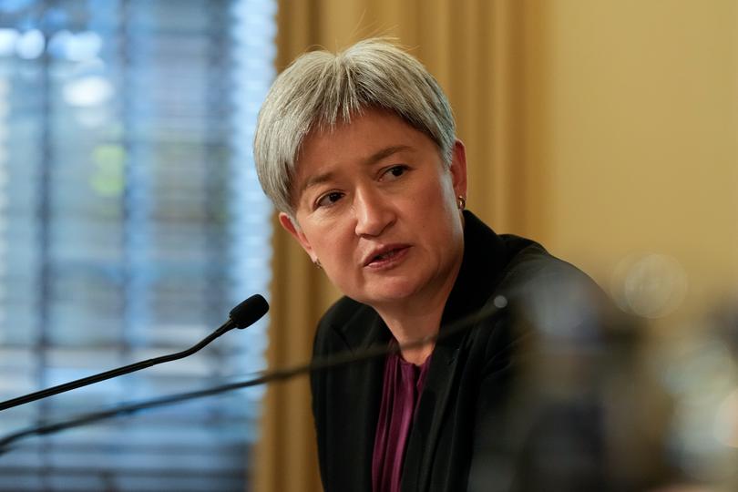 MELBOURNE, AUSTRALIA - MAY 01: Australia's Foreign Minister Penny Wong speaks during a joint press conference following an Australia and South Korea Foreign and Defence Ministers meeting on May 1, 2024 in Melbourne, Australia. South Korea and Australia were set to hold "two plus two" talks among their foreign and defense ministers Wednesday, as the two countries seek to deepen cooperation in the Indo-Pacific, defense and other areas, media reports said. (Photo by Asanka Brendon Ratnayake-Pool/Getty Images)