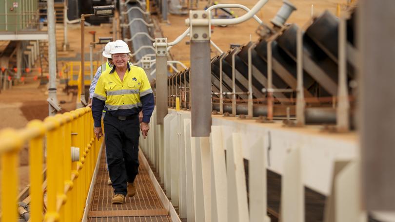FMG chairman Andrew Forrest at the Concentrate Handling Facility (CHF) in Port Hedland.