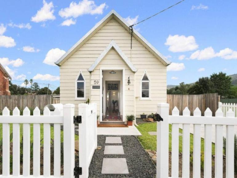 The renovated former church hall at 126 Mayne Street in Murrurundi is listed with a guide of $650,000.
