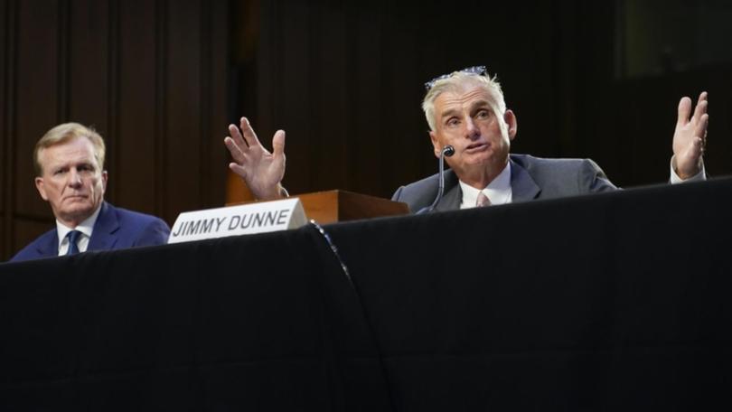 Jimmy Dunne (R) has stepped down from his "superfluous" PGA Tour board member role. (AP PHOTO)