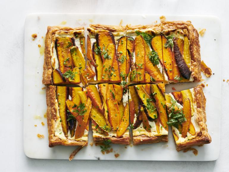 Carrot tart with ricotta and feta. If you have some slightly sweet vegetables at your disposal, not just carrots, but onions, parsnips, beets or pumpkin, this is the recipe for you. (David Malosh/The New York Times; Food Stylist: Simon Andrews)