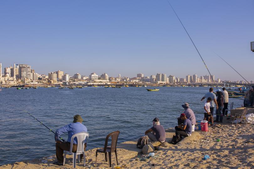 Fishermen in the Port of Gaza, on July 25, 2022. The Hamas leader Yahya Sinwar has for years overseen a secret police force in Gaza that conducted surveillance on everyday Palestinians and built files on young people, journalists and those who questioned the government, according to intelligence officials and a trove of internal documents reviewed by The New York Times. 