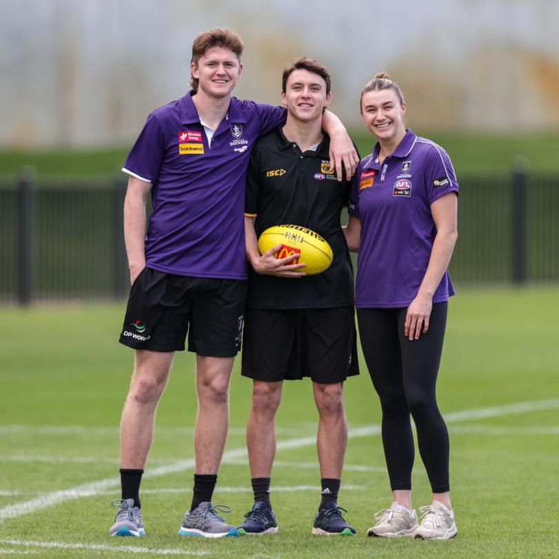 Aiden O'Driscoll pictured with older siblings Nathan and Emma.