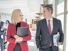Treasurer Jim Chalmers and Finance Minister Katy Gallagher arrive for the budget lock-up at Parliament House.