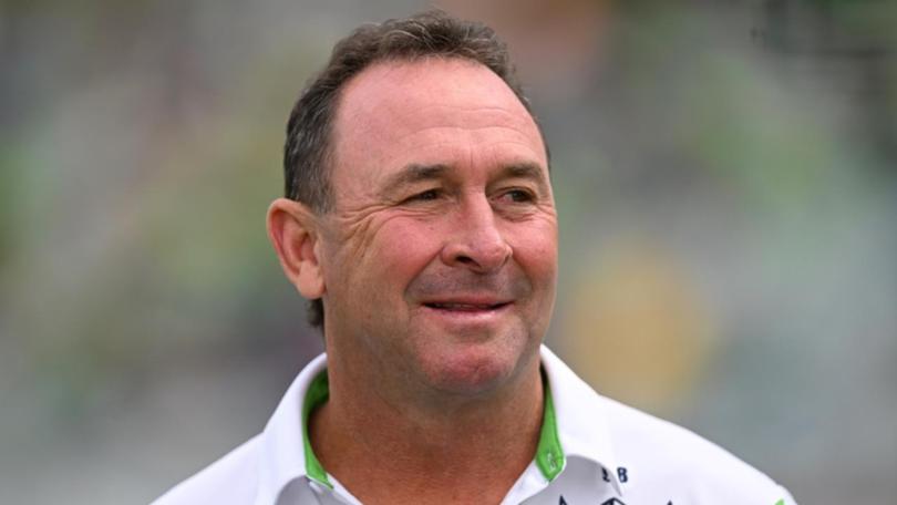 Ex-Raiders No.7 Ricky Stuart has had his coaching deal at the club extended for another four years. (Lukas Coch/AAP PHOTOS)