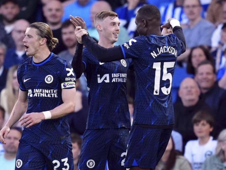 Another Cole Palmer (C) goal has helped Chelsea to a home EPL victory over Brighton. (AP PHOTO)