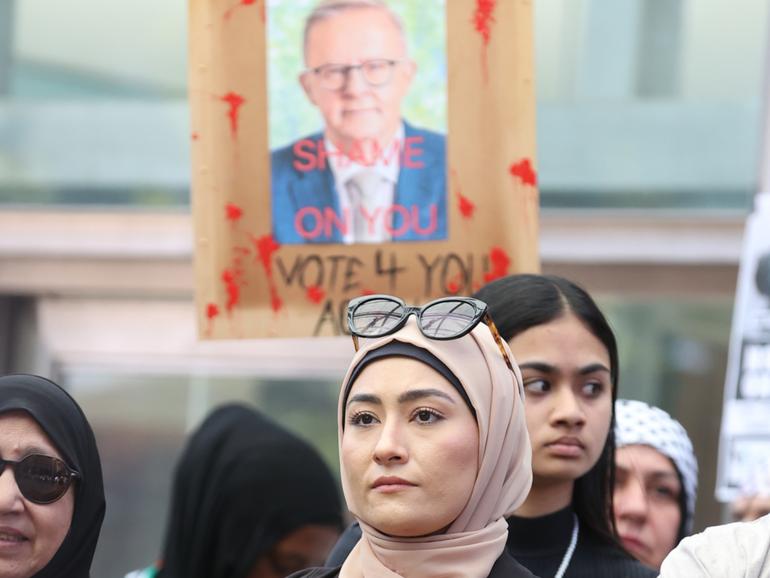 Labor Senator Fatima Payman at a a pro-Palestine rally in Perth back in October.