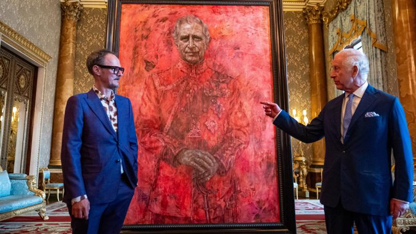 The King, the King and I: Jonathan Yeo and King Charles at the unveiling of his controversial official portrait.