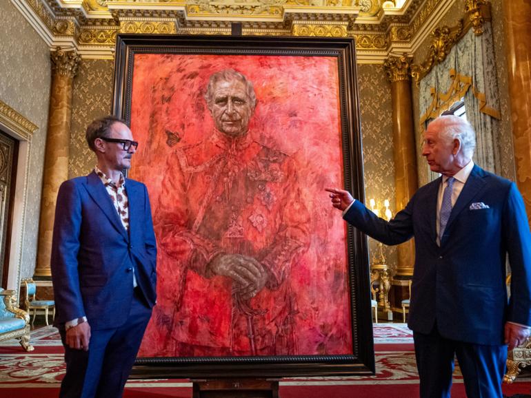 The King, the King and I: Jonathan Yeo and King Charles at the unveiling of his controversial official portrait.