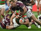 South Sydney's Jai Arrow (centre) would love a decision on the Rabbitohs' coaching position. (HANDOUT/NRL PHOTOS)