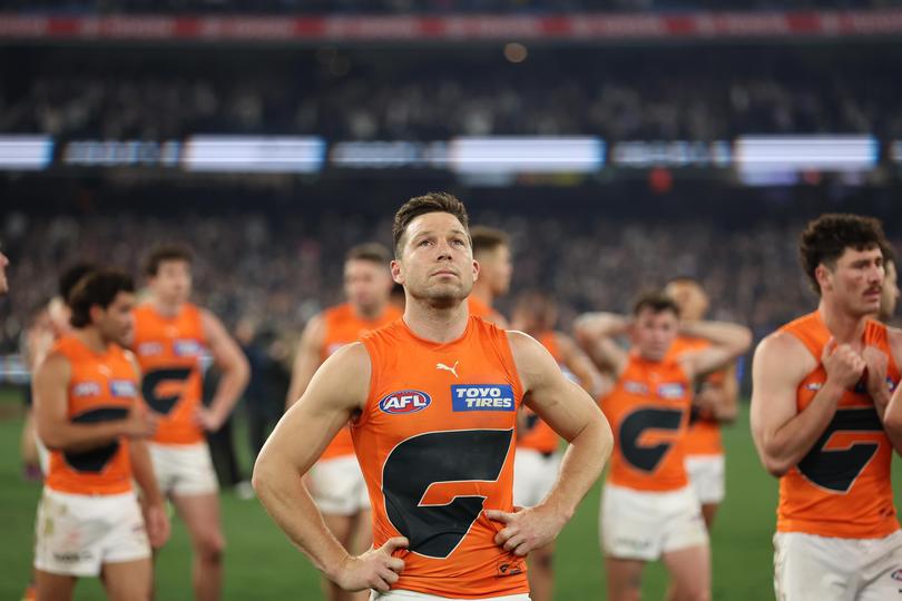 Toby Greene after the Giants lost the Preliminary Final last year.