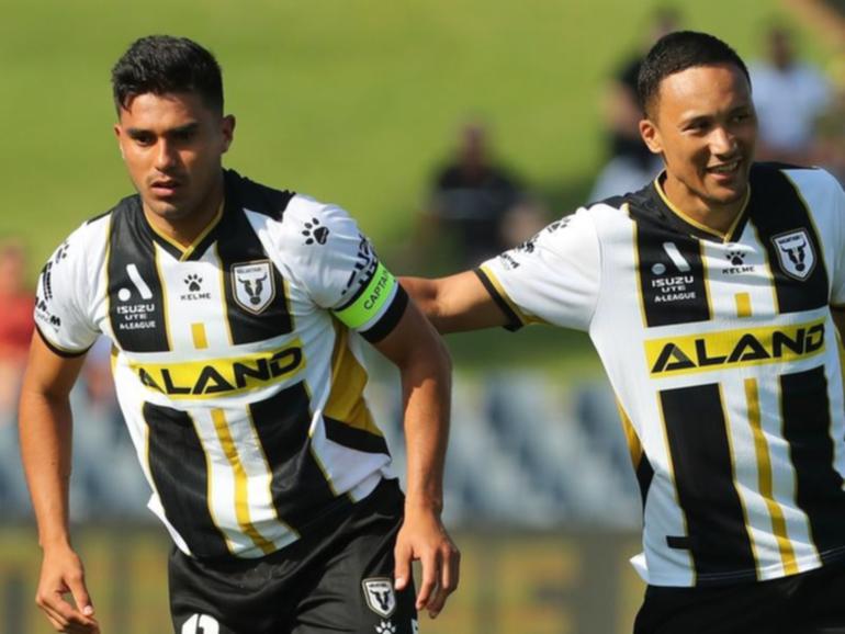Macarthur FC's Ulises Davila (left) and Kearyn Baccus (right) were arrested along with Clayton Lewis. 
