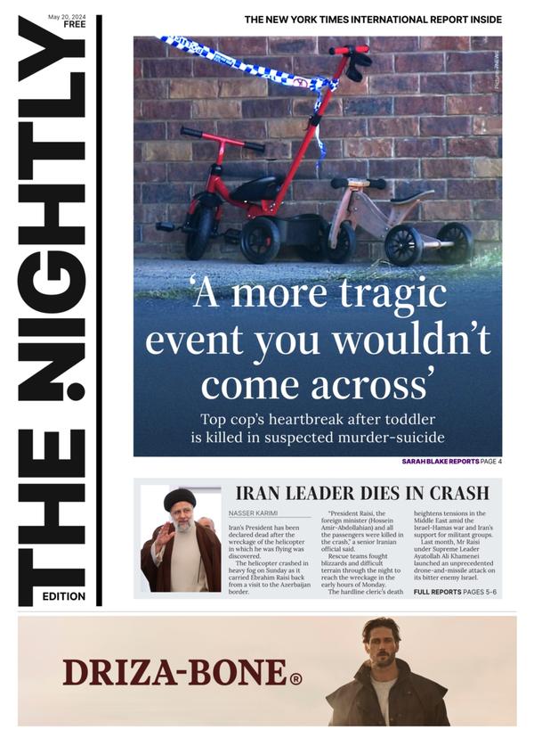 The front page of The Nightly for 20-05-2024