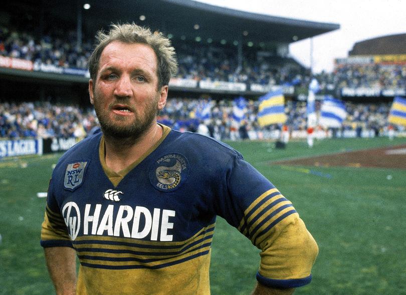 SYDNEY, AUSTRALIA - SEPTEMBER 28:  Ray Price of the Eels after winning the 1986 NSWRL Grand Final between the Parramatta Eels and the Canterbury Bulldogs at the Sydney Cricket Ground September 28, 1986 in Sydney, Australia. Parramatta won 4-2. (Photo by Getty Images)