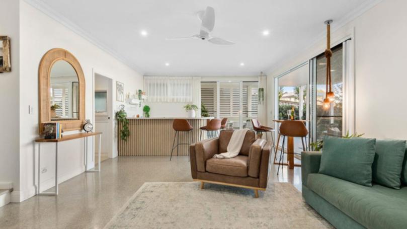 37 Surfside Drive in Catherine Hill Bay is listed with a guide of $4.8 million to $5.1 million with Nick Clarke and Taylah Clarke at Clarke and Co Estate Agents. The rumpus room and bar.