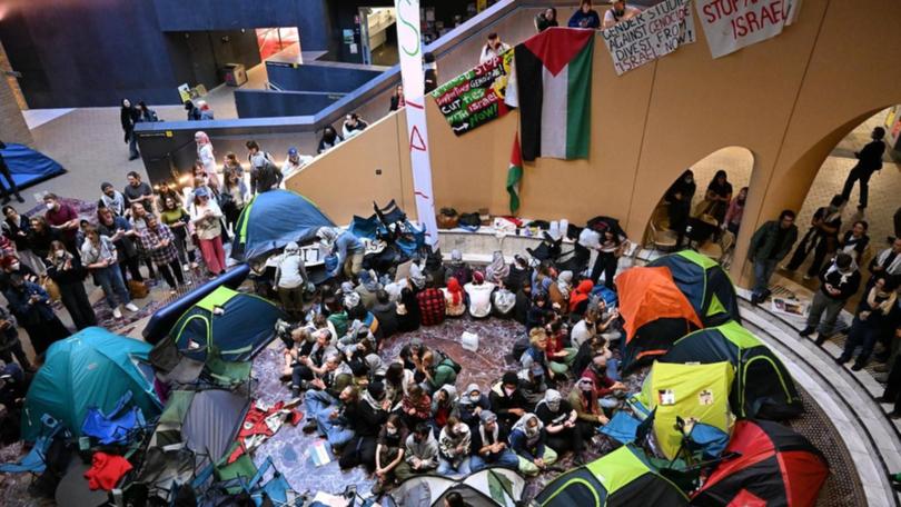 Pro-Palestine occupations at the University of Melbourne are set to be packed up. (James Ross/AAP PHOTOS)