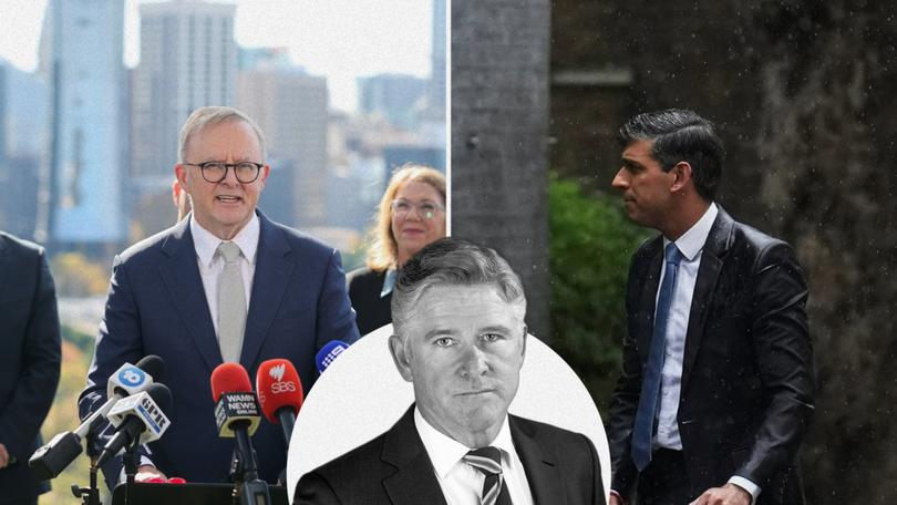 MARK RILEY: Anthony Albanese can afford to wait until things become a little sunnier before calling an election while British PM Rishi Sunak drags his sodden soul to the polls in the gloom of a London downpour.