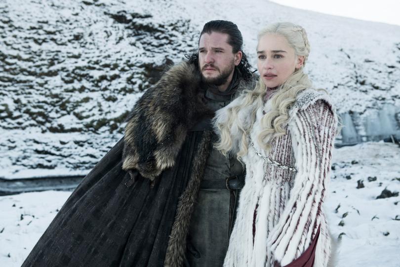First look at The Final Season (8) of Game of Thrones Kit Harington as Jon Snow and Emilia Clarke as Daenerys Targaryen – Photo: Helen Sloan/HBO