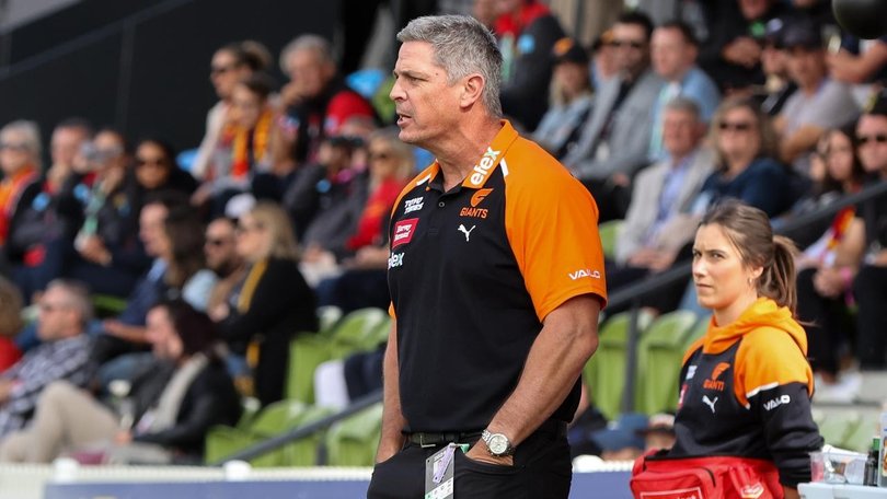 GWS coach Adam Kingsley believes the Giants are still a realistic chance of winning the AFL flag. (Matt Turner/AAP PHOTOS)