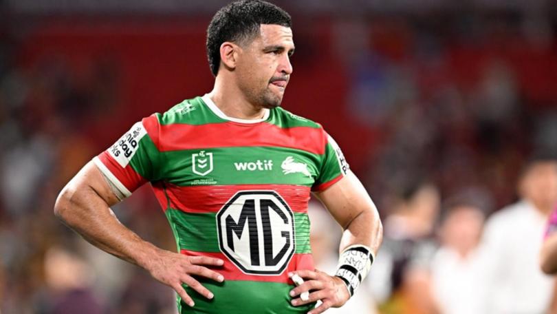 Souths' Cody Walker is a doubt for NSW State of Origin selection as he recovers from a calf strain. (Dave Hunt/AAP PHOTOS)