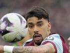 West Ham's Lucas Paqueta is charged by English soccer bosses over alleged betting rule breaches. (AP PHOTO)