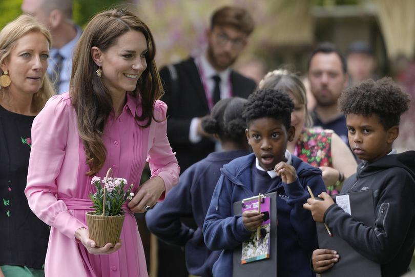Britain's Kate, Princess of Wales, joins a children's picnic in May, 2023.  