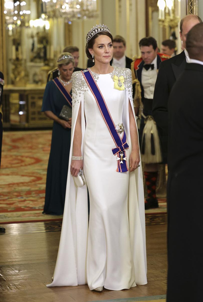 The portrait is believed to be based on Princess Catherine’s appearance during a State banquet held  at Buckingham Palace in 2022. 