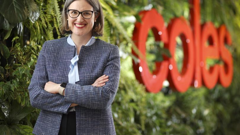 Coles CEO Leah Weckert poses for a photo at Coles Store Support Centre, Melbourne, Australia on February 27th 2024.