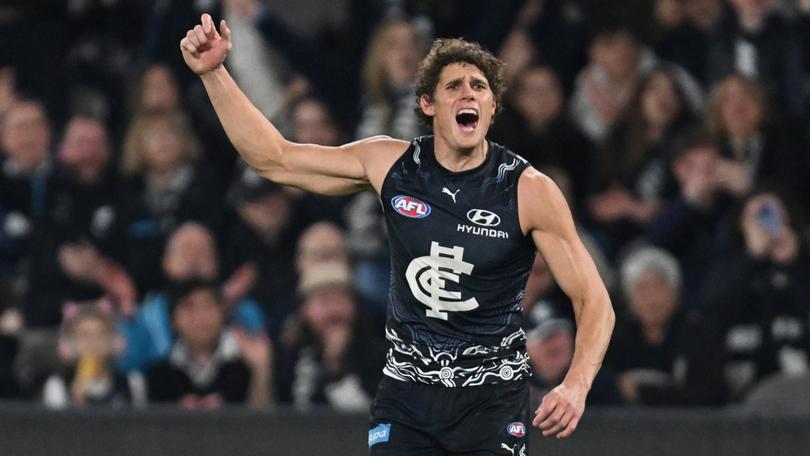 Charlie Curnow feasted on the Suns defence.