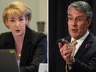 Liberal Senator Michaelia Cash, left, and Attorney-General Mark Dreyfus clashed heads in a fiery meeting over religious discrimination laws.
