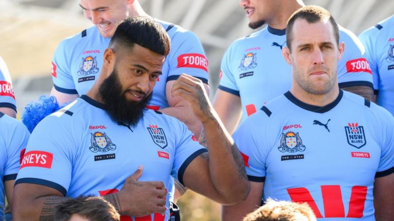 Payne Haas (left) said missing State of Origin for NSW was not an option, despite off-field drama. (Dan Himbrechts/AAP PHOTOS)