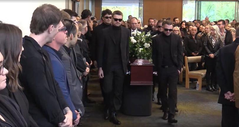 Former Fremantle Docker Cameron McCarthy funeral at Fremantle Cemetary, West Chapel. Unknown