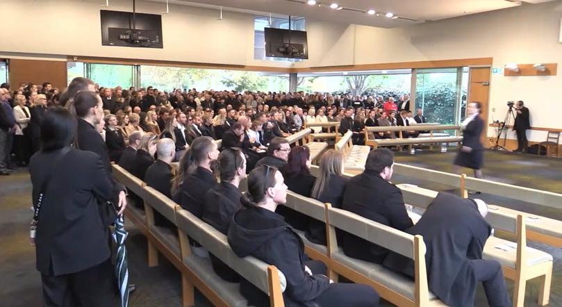 Mourners at the Perth service.